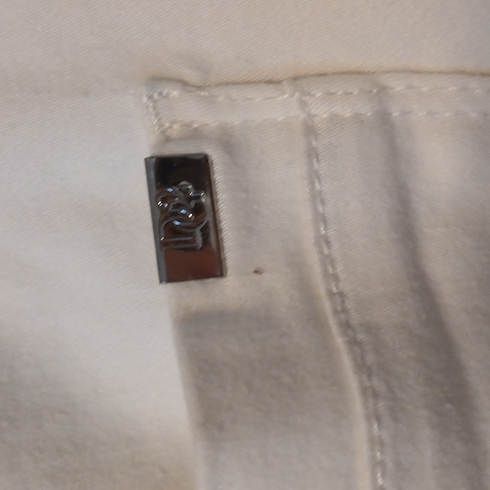 DG2 by Diane Gilman White Ankle Tie Stretch Jeans - Picture 8 of 12